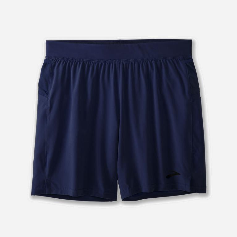 Brooks Sherpa 7 2-In-1 NZ - Men's Running Shorts - Navy (41876-VKBF)